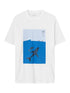 KnowledgeCotton Apparel - Regular whale front print t-shirt - GOTS/Vegan - Bright White